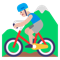 Man Mountain Biking- Medium-Light Skin Tone emoji on Microsoft